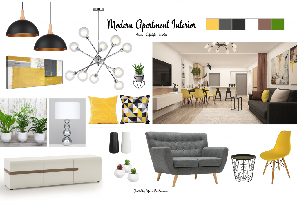 Contemporary Interior Design Mood Board - Personality, past & present