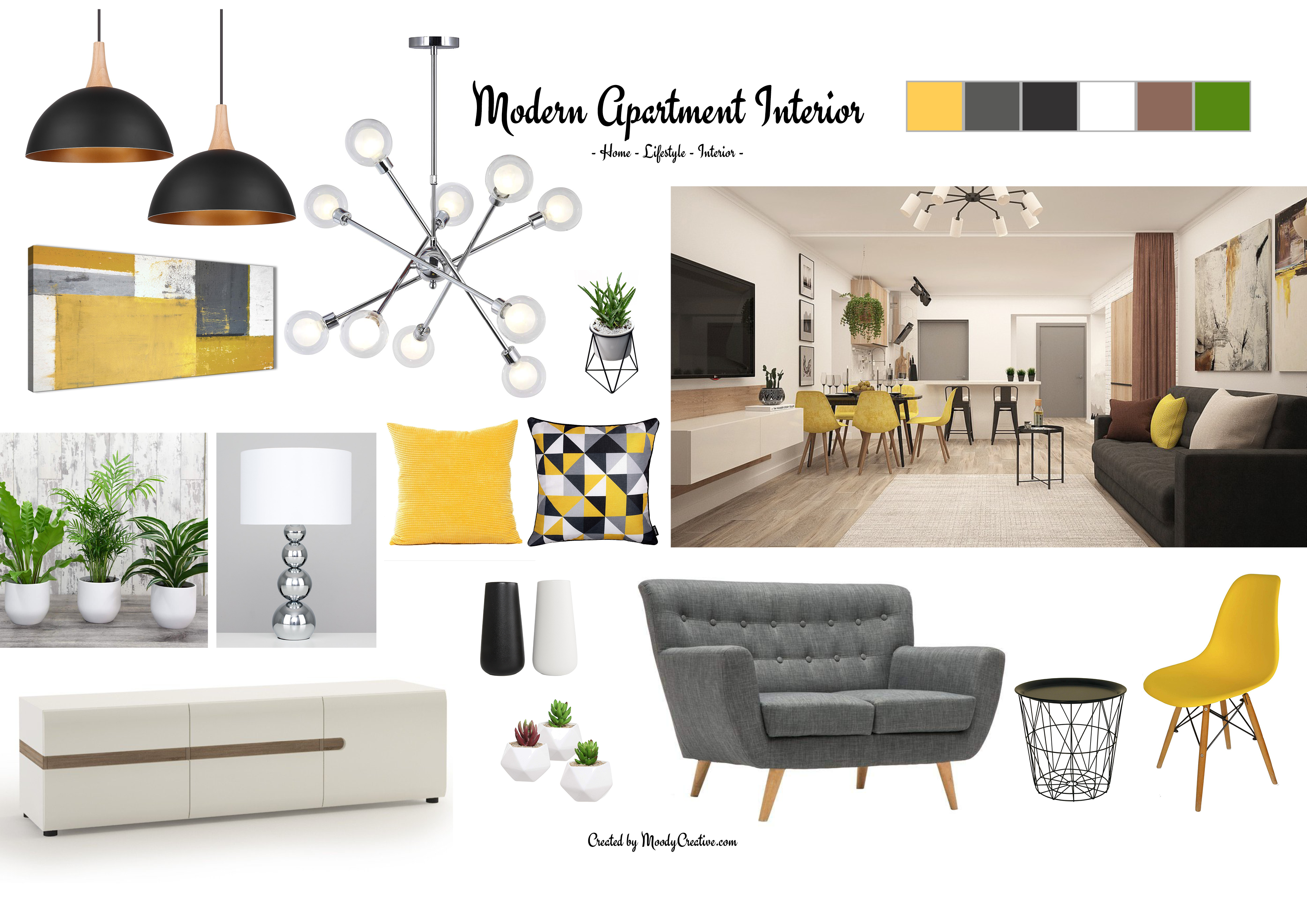 Interior design mood board examples samples